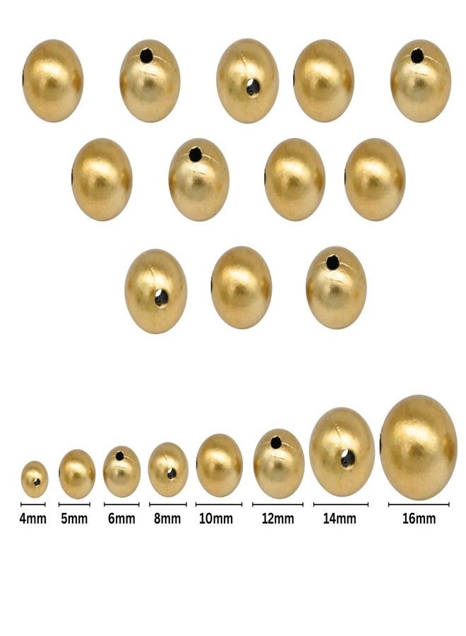 SATRA TRADERS DIY Crafts Golden Matt Metallic Plated Round Beads Tiny Smooth Beads DIY Jewelry Making | 100g (6mm) - Image 2